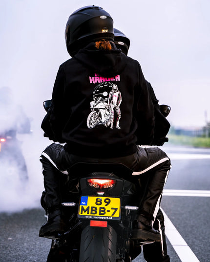 She rides harder hoodie