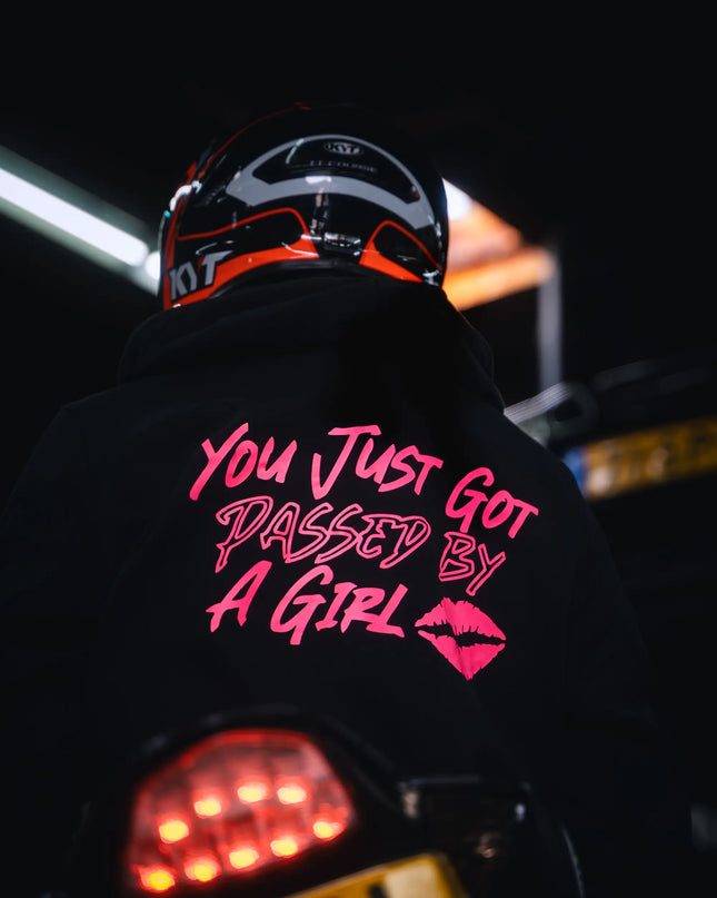 You just got passed by a girl hoodie